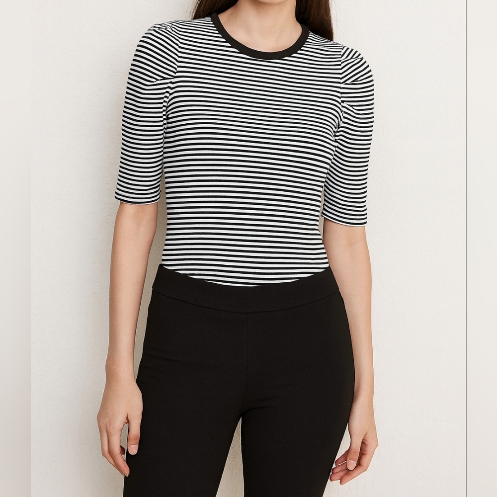 Who What Wear Monochrome Striped Tee